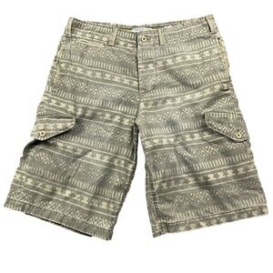 Parish Nation Shorts Mens 32 Cotton Flat Front Cargo Chino Loose Tribal VTG